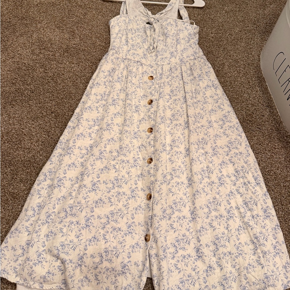 Mi Ami White and Blue Floral dress